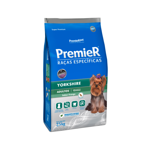 Ração PremieR Raças Específicas Yorkshire para Cães Adultos Frango 7,5Kg