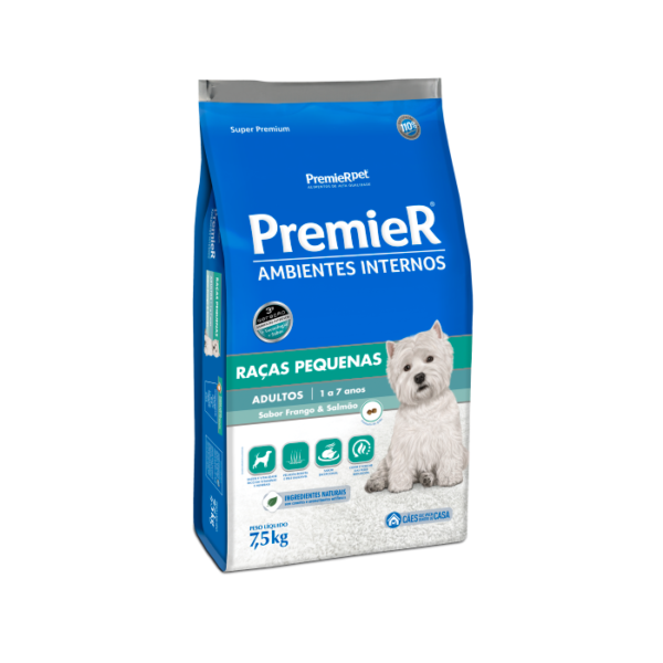 Ração PremieR Ambientes Internos para Cães Adultos Frango e Salmão 7,5Kg